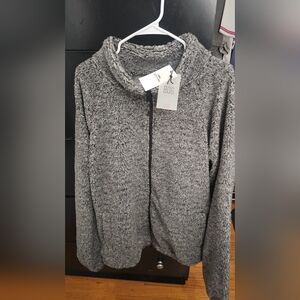 BDG Raglan High Pile Fleece Mock Neck Full Zip Jacket Gray size 2XL new